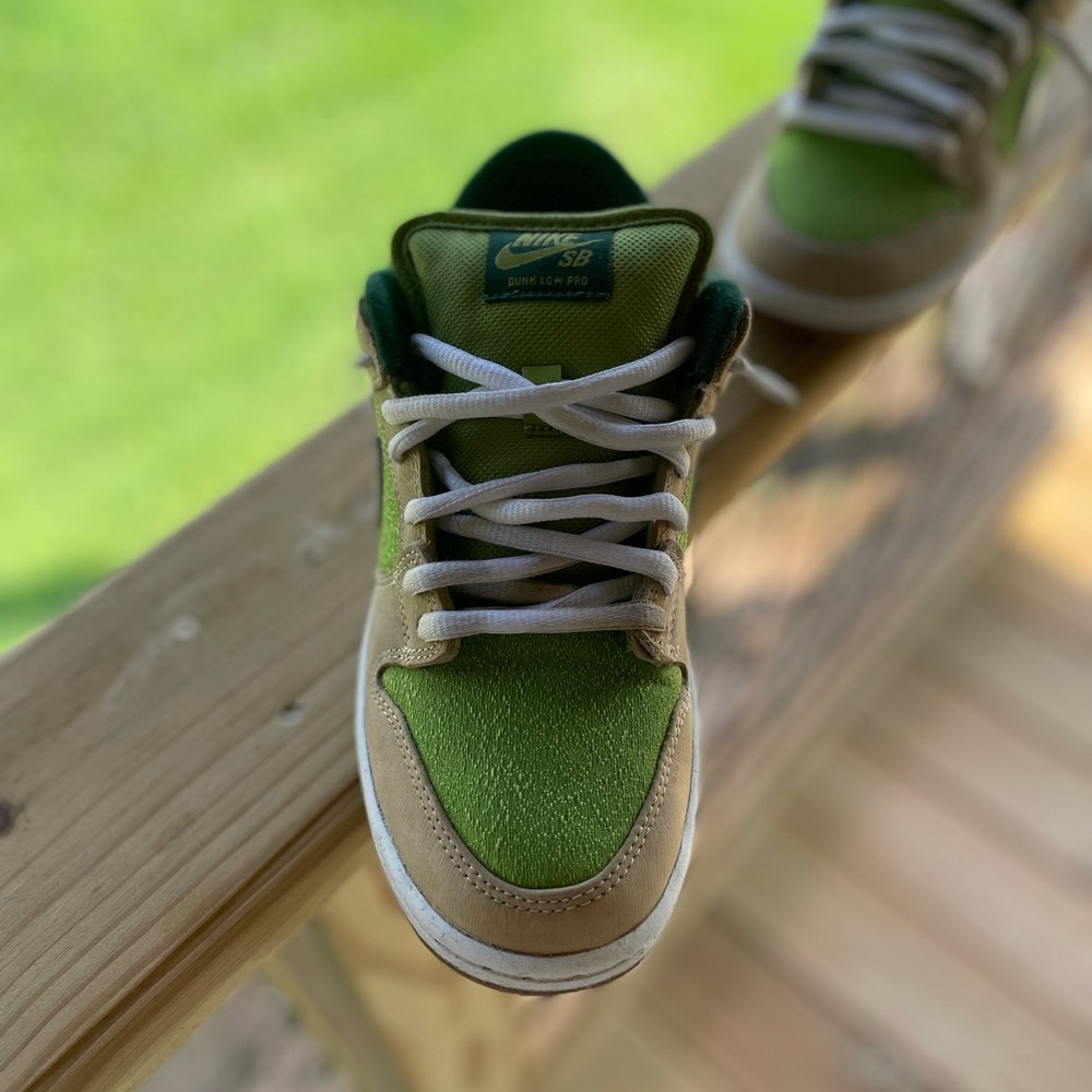 Nike Kids Green and Tan Sneakers